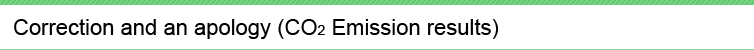 Correction and an apology (CO2 Emission results)
