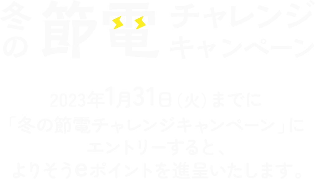 �~�̐ߓd�`�������W�L�����y�[���@2023�N1��31���i�΁j�܂łɁu�~�̐ߓd�`�������W�L�����y�[���v�ɃG���g���[����ƁA��肻��e�|�C���g��i�悢�����܂��B