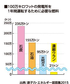 100���L�����b�g�̔��d����1�N�ԉ^�]���邽�߂ɕK�v�ȔR��